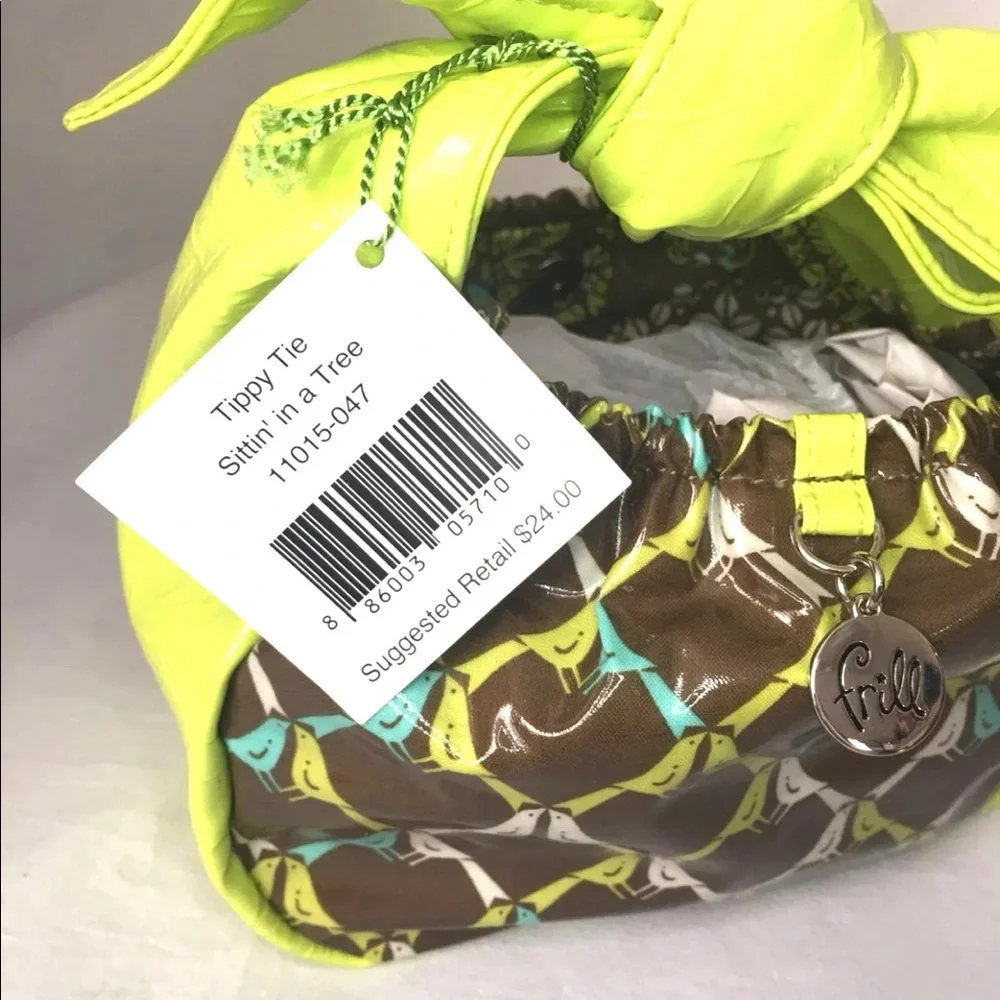 NWT Frill Vera Bradley Tippy Tie Purse green brown - Picture 6 of 8